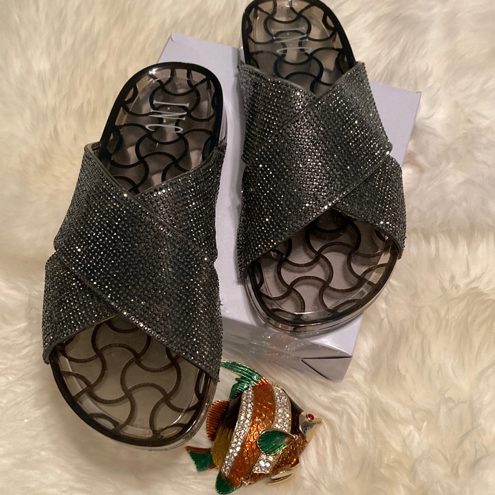 I.N.C. Glittery Rhinestone Jelly Sandals